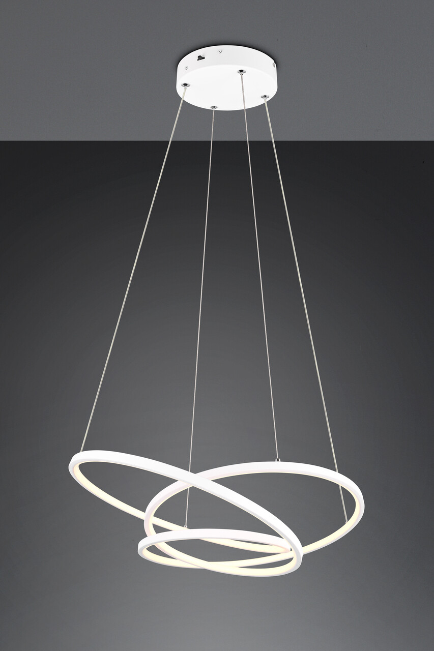 Lustra Darvin, TRIO, 64x49x150 cm, 34W, 1x SMD, metal, alb mat - imagine 5